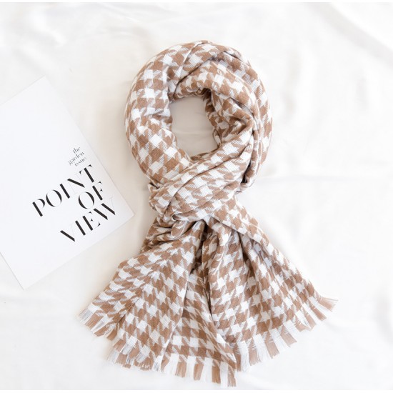 Scarves New winter warm and versatile houndstooth scarf, faux cashmere scarf, neck shawl, and shawl wholesale.