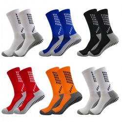 Men's foreign trade football socks, men's socks, adhesive-coated non-slip floor socks, training socks, towel-soled mid-calf thickened sports socks.