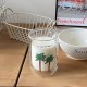 Rustic French floral water cup, refreshing ice blue willow leaf glass, heat-resistant juice and milk cup