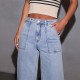 2025 New Stretch Trousers: Washed High-Waisted Jeans: Fashionable, Casual, and Versatile Wide-Leg Jeans for Women