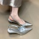 Niche French cross-strap sandals, fairy shoes, 2024 new summer elegant black high-heeled sandals for outdoor wear.
