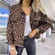 2025 new European and American spring and autumn denim jackets, leopard print, long-sleeved, short, loose-fitting, casual jackets for women, now in stock.