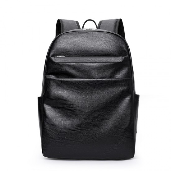 New cross-border men's business commuter backpack, large capacity, student travel laptop backpack, PU leather casual backpack