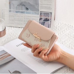 New cross-border women's wallet, cute printed, metal pendant, high-end, popular student medium-sized wallet, wallet, coin purse.