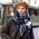 2025 Faux Cashmere Plaid Scarf, Winter Hot Selling Men's and Women's Thickened Warm Scarf, Women's Tassel Shawl, Wholesale