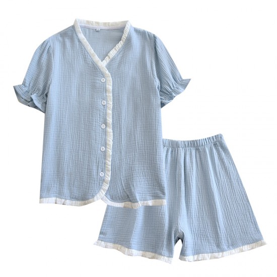 New women's nightgown, pure cotton washed cotton gauze long-sleeved bath skirt, mid-length crepe, spring and autumn loose loungewear. New women's nightgown, pure cotton washed cotton gauze long-sleeved bath skirt, mid-length crepe, spring and autumn loose loungewear.