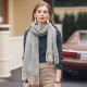 Solid color scarves, light wavy stripes, new women's winter scarves, fresh and sweet, macaron-style, single-color mid-length scarves.