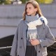 Contrast color tassel scarf, 2025 new plaid warm Korean autumn and winter elegant shawl, faux cashmere couple's scarf