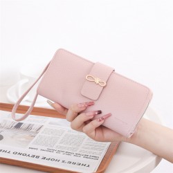 Lianbu new women's long wallet, Japanese and Korean style, fresh and simple, solid color, multi-card slots, student wallet.