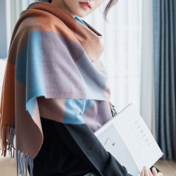 2025 new women's scarves, thickened, warm, imitation cashmere plaid scarves, winter shawls, stylish scarves.