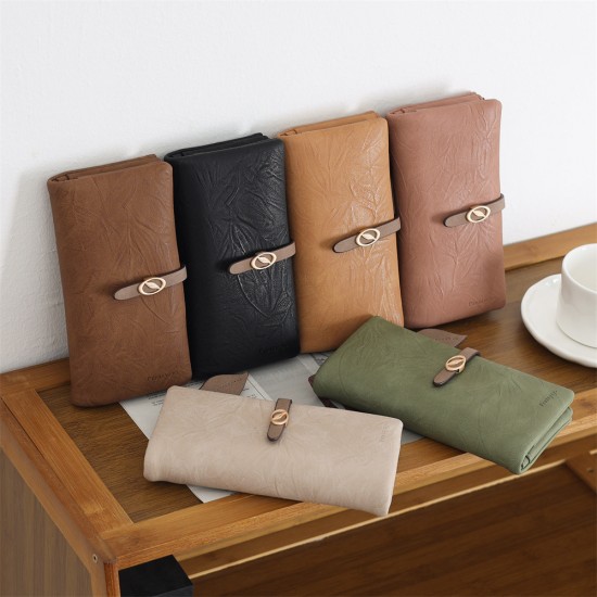 New cross-border women's long wallet, Korean style, fresh and simple, zippered and clasp, multifunctional, large capacity, clutch, coin purse.