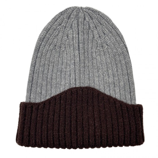 Winter colorblock earmuffs for women, cross-border brimless beanie, versatile and simple men's warm knitted hat, wholesale.