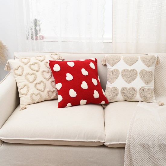 INS solid color shampoo-colored cotton and linen wrinkled pillow covers for office sofa and lumbar support.