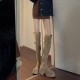 Petite women's elevated over-the-knee boots, Maillard autumn and winter new thick-soled, two-way folding boots.