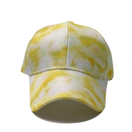 Fashionable retro tie-dye baseball caps for women, casual caps for outdoor sun protection, printed baseball caps.