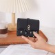 New Lovebu women's wallet, short, small, clear. New printed folding zipper and clasp multifunctional card and coin purse