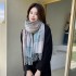 2025 new plaid scarf for women, sweet Japanese and Korean faux cashmere mid-length plaid scarf, wholesale.