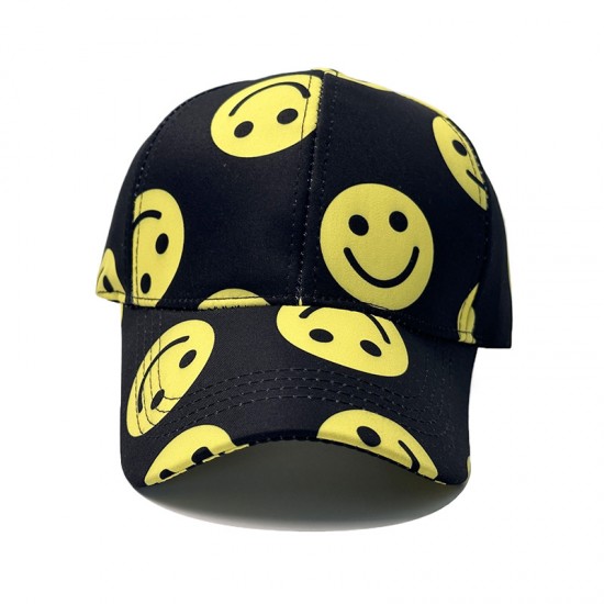 Cross-border Cotton New Smiley Face Baseball Cap, Outdoor Personalized Round Face Baseball Cap, Sun Visor Cartoon Cap Cross-border Cotton New Smiley Face Baseball Cap, Outdoor Personalized Round Face Baseball Cap, Sun Visor Cartoon Cap