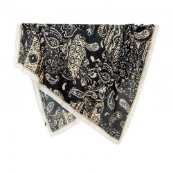 Korean retro and fashionable cashew flower print 9 0*90CM small square women's high-end silk scarf, decorative neckwear, professional scarf
