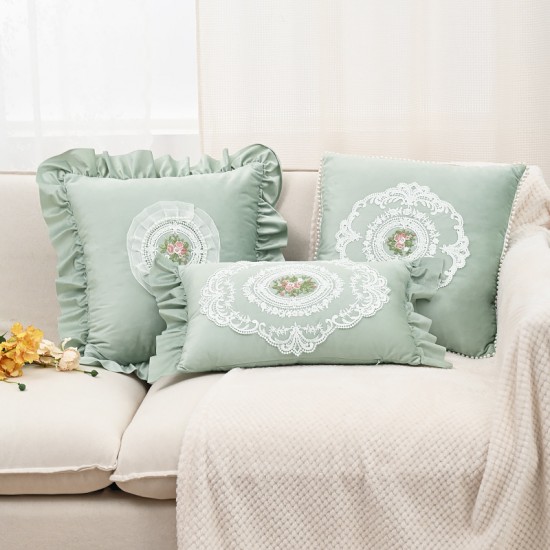 Cross-border Nordic INS towel embroidery, cute sofa and bedroom cushion with star and bow pattern.