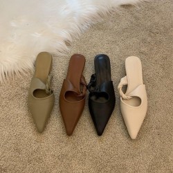 2023 Spring/Summer New Women's Closed-Toe Sandals, Fashionable and Versatile, Square-Toed, Slingback Shoes