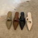 2023 Spring/Summer New Women's Closed-Toe Sandals, Fashionable and Versatile, Square-Toed, Slingback Shoes