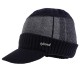 New copper label hat and scarf set, two-piece men's knitted hat, scarf with added fleece, autumn and winter warm wool hat.