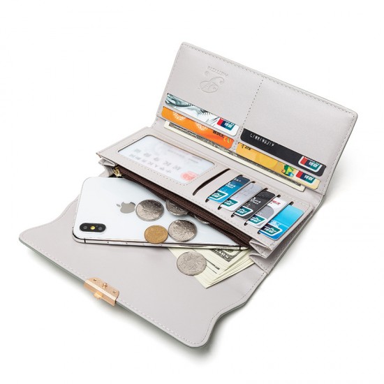 Prettyzys/Pretty's new women's long wallet, a stylish, foldable, PU, ​​small, and fresh clutch.