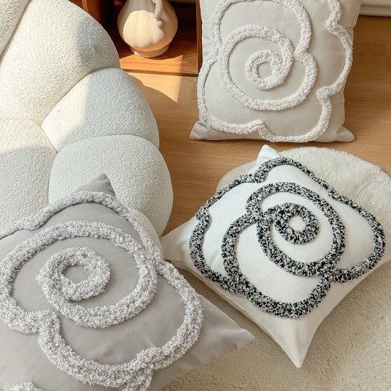 Cross-border Nordic INs hemp rope embroidered pillowcases, four-cornered tassel retro pastoral pillows, living room sofa cushions, lumbar pillows