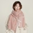 Cross-border bow-knot imitation cashmere warm scarves for women, high-end designer shawls for office wear in winter