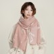 Cross-border bow-knot imitation cashmere warm scarves for women, high-end designer shawls for office wear in winter