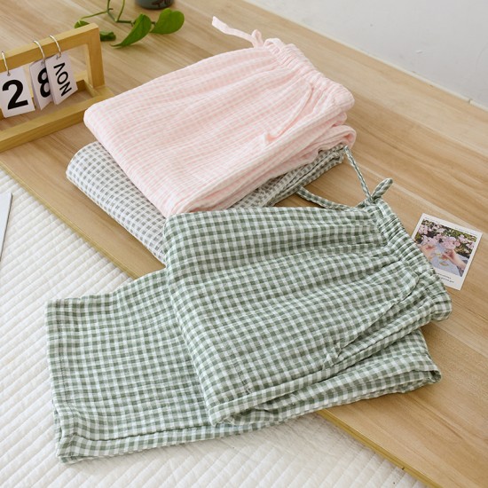 Japanese-style women's pajamas, plus-size, pure cotton, double-layered gauze loungewear pants, thin, soft, crepe, casual loungewear pants for spring and summer Summer women's rayon short-sleeved shorts, thin, open-front cotton silk, loose loungewear, soft Japanese-style women's pajamas, plus-size, pure cotton, double-layered gauze loungewear pants, thin, soft, crepe, casual loungewear pants for spring and summer Summer women's rayon short-sleeved shorts, thin, open-front cotton silk, loose loungewear, soft