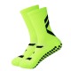 Non-slip men's soccer socks, youth and boys' sports traction crew neck socks in black, white, and blue, high quality.