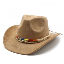 Minority-style British suede hat, men's and women's couple's western cowboy hat, performance jazz hat.