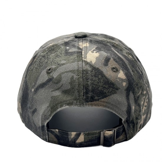 New American distressed lettered embroidered large logo camouflage baseball caps, outdoor casual sun protection caps.