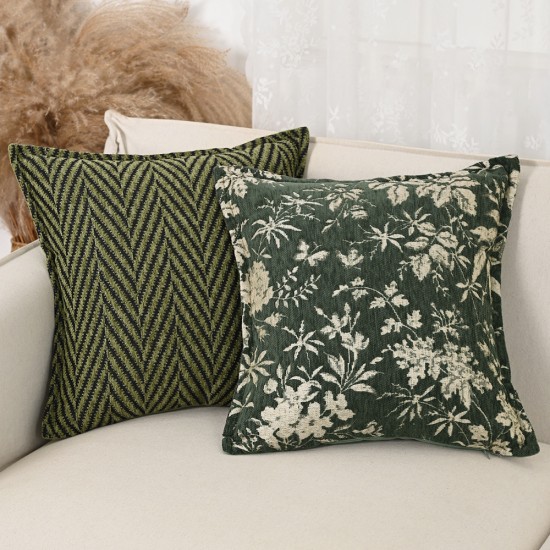 Cross-border Nordic ins green chenille jacquard pillows, retro pastoral cushions for living room sofas Cross-border Nordic ins green chenille jacquard pillows, retro pastoral cushions for living room sofas