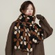 2025 new imitation cashmere, retro British tassel four-leaf clover scarf, fashionable autumn and winter thickened warm scarf for women.