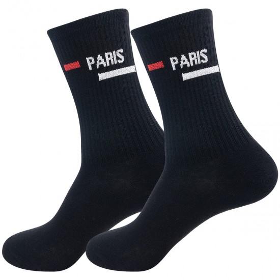 Sports socks, mid-calf, towel-soled, small hooks, fitness running socks, unisex, trendy, sweat-wicking cotton socks, breathable and deodorizing