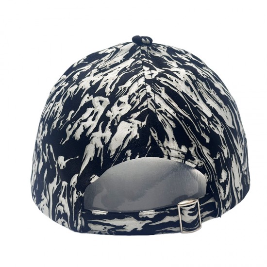 Cross-border thin, fashionable, printed baseball caps for spring and summer, women's casual sun protection, graffiti baseball caps for men, black and white.