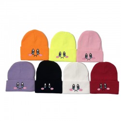 European and American male and female students, autumn and winter, cute Kirby knitted hats for women, outdoor pullovers, warm wool hats with cartoon characters.