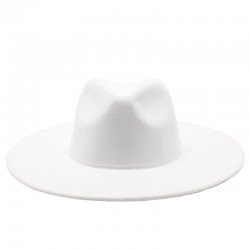Cross-border AliExpress Amazon men's and women's couple's flat-brimmed hat, autumn and winter woolen hat, jazz gentleman hat