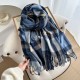 Contrast plaid scarves, women's winter atmospheric thickened warm faux cashmere shawls, Korean-style versatile 2025 new wholesale