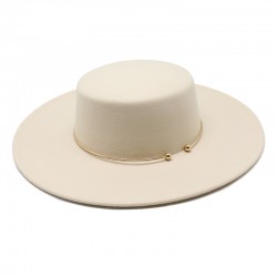 2021 autumn and winter new cross-border thickened men's and women's hat 10cm wide-brim wool felt flat-top hat