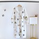 Women's summer thin, loose, short-sleeved artificial cotton loungewear, pajamas, and a fresh floral cotton bra.