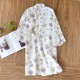 Women's spring and autumn pajamas, pure cotton jacquard double-layer cotton gauze, simple Japanese-style long-sleeved trousers, thin, loungewear. Two-piece loungewear set