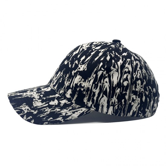 Cross-border thin, fashionable, printed baseball caps for spring and summer, women's casual sun protection, graffiti baseball caps for men, black and white.