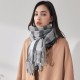 Plaid scarves for women, 2025 Fall/Winter imitation cashmere scarves, mid-length warm scarves, and shawls, sweet Japanese and Korean scarves wholesale