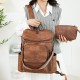 Women's backpacks, 2025 new large-capacity PU retro business bags, backpacks, laptop backpacks wholesale.
