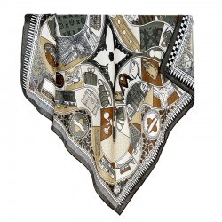 Fashionable retro European and American cross-border design printed square scarf, a new arrival, a stylish women's elegant square scarf wholesale