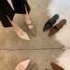 2023 Spring/Summer New Women's Closed-Toe Sandals, Fashionable and Versatile, Square-Toed, Slingback Shoes
